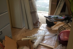 We filled the "bedsit" with junk - as you do...